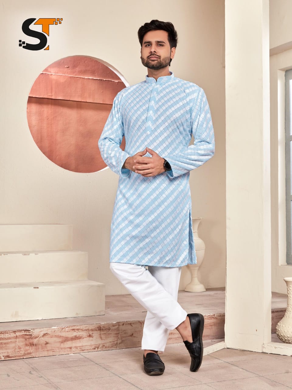 Traditional Chikan Work Men's Kurta