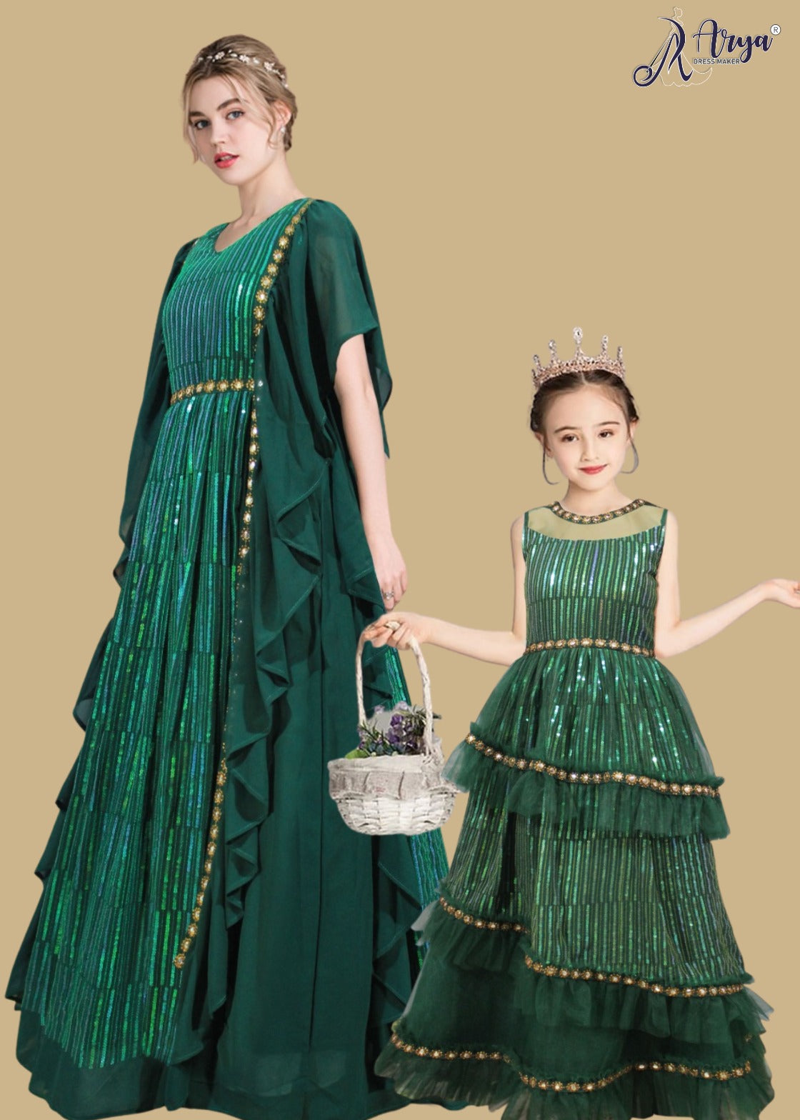 HARRY VISION MOTHER & DAUGHTER COMBO GOWN