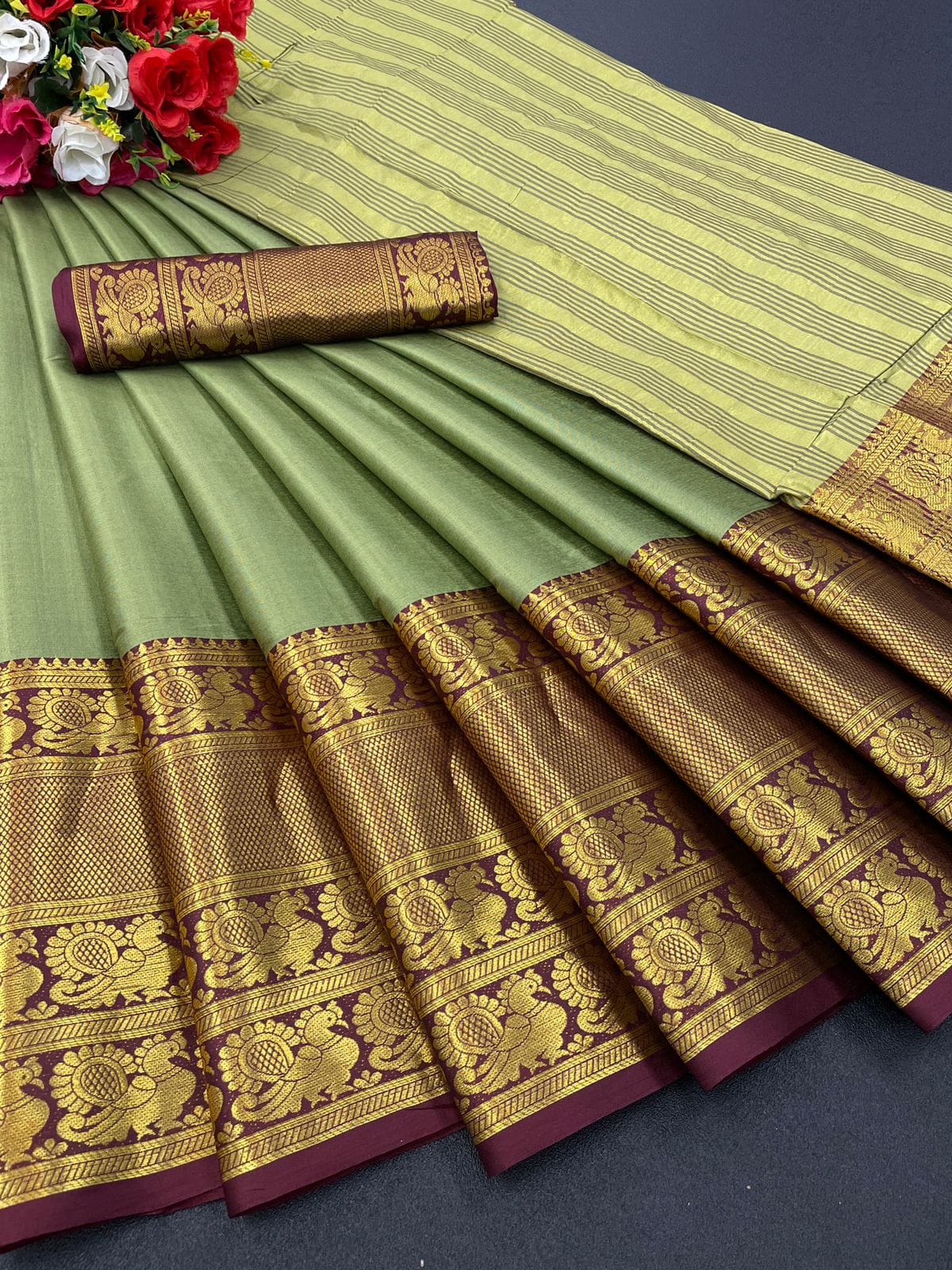 Aura Naraynpattu Cotton Silk Saree