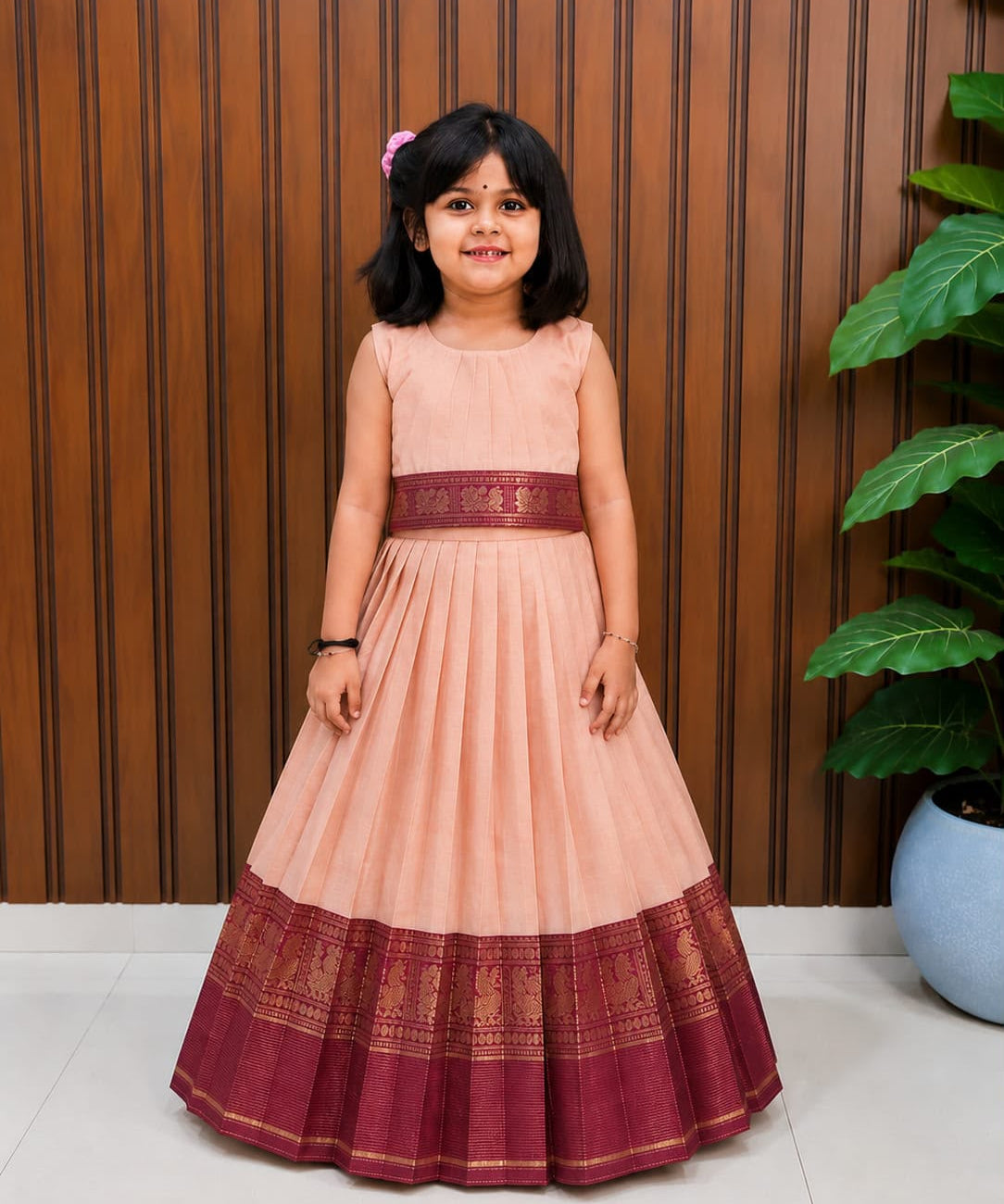 Traditional Cotton Silk Kids Lehenga