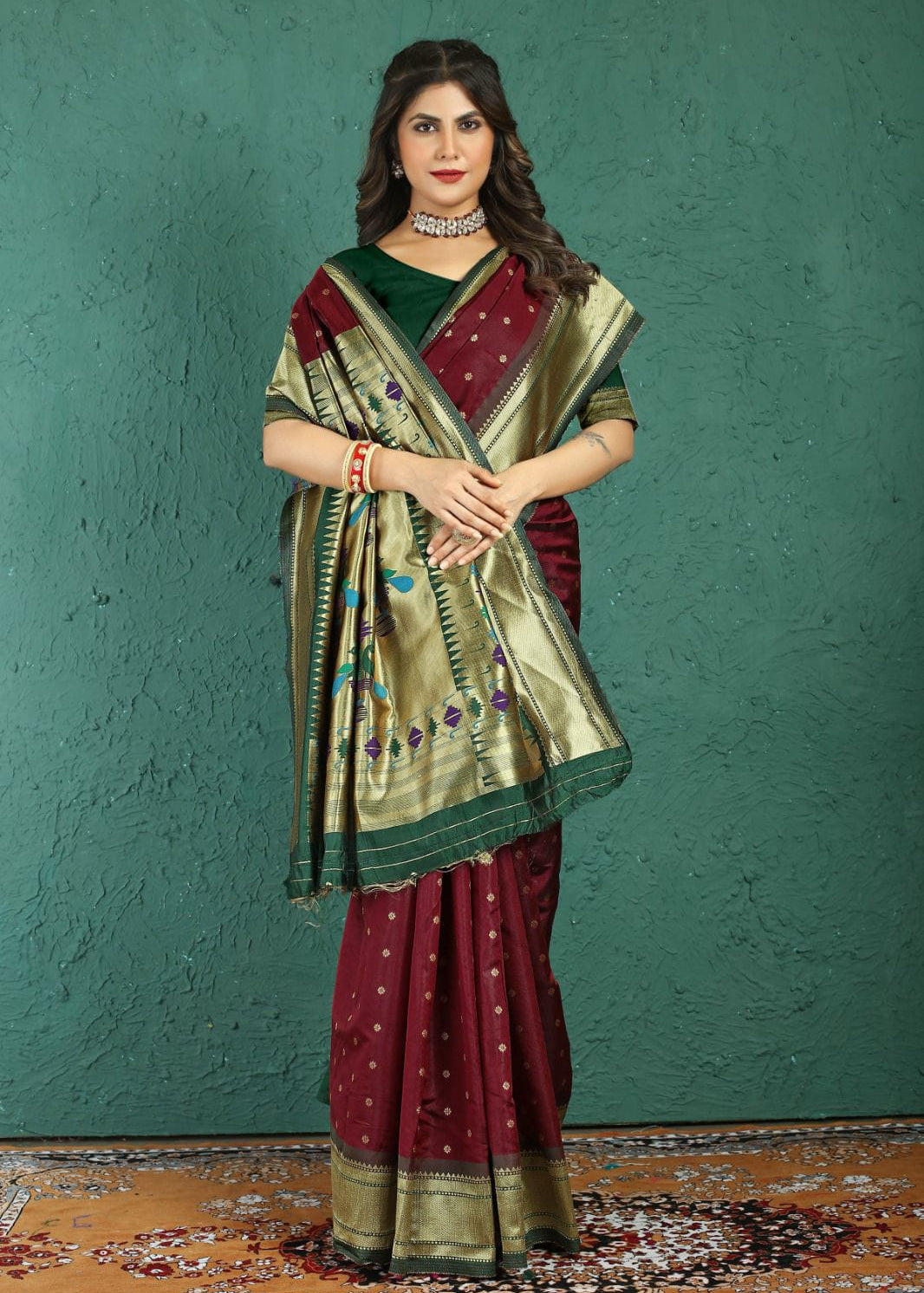 Elegance Pithani Soft SIlk Saree