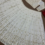 White Occasionally Georgette Lehenga