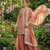 Premium Embroidered Top Plazzo