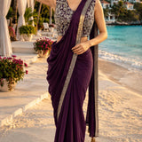 Classic Beads Work Ready To Wear Saree