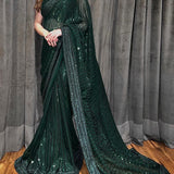 Most Beautifull Dark Green Saree Collection