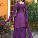 Exclusive Silk Embroidered Top Sharara