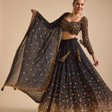 Dashing Black Embllished Lehenga Choli