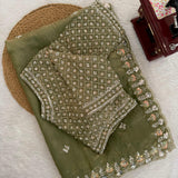 Wedding Special BeadWork Saree