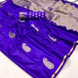 Pure Satin Handloom Weaving Silk Saree