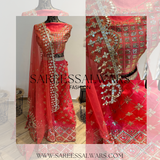 Party Lehenga Red