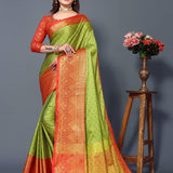 Beautiful zari weaving silk saree