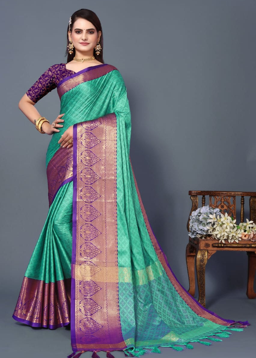 Beautiful zari weaving silk saree