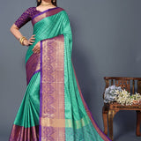 Beautiful zari weaving silk saree