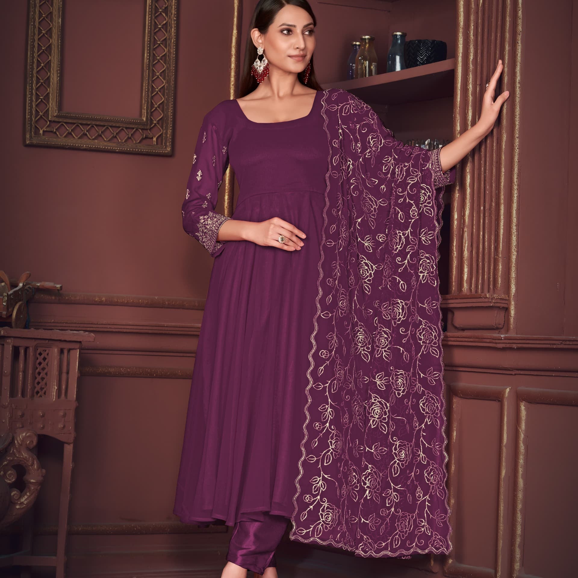 Designer Georgette Straight Suit