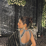 Trending Black Sequance Saree