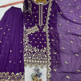 Wedding Georgette Embroidered Suit
