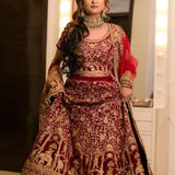 Heavy Bridal Wedding Velvet Lahengha