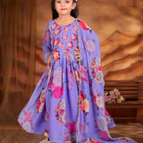 Floral Print Kids Gown