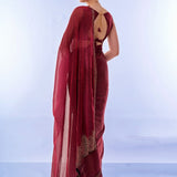 Maroon Ethnic Organza Saree Collection