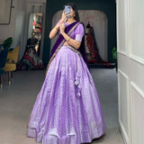 Purple Jacquard Silk Lehenga Choli