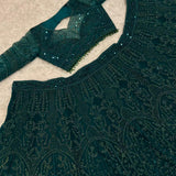 Green Classic Embroidered Lehenga