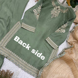 Stunning Embroidered Satin Suit