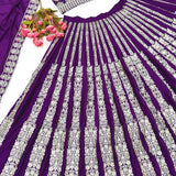 Purple Heavy Wedding Lehenga Choli