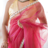 Pink Twill Net Saree Collection