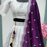 Silver Elegant Half Half Lehenga