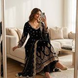 Black Siyaara Embroidered Gown