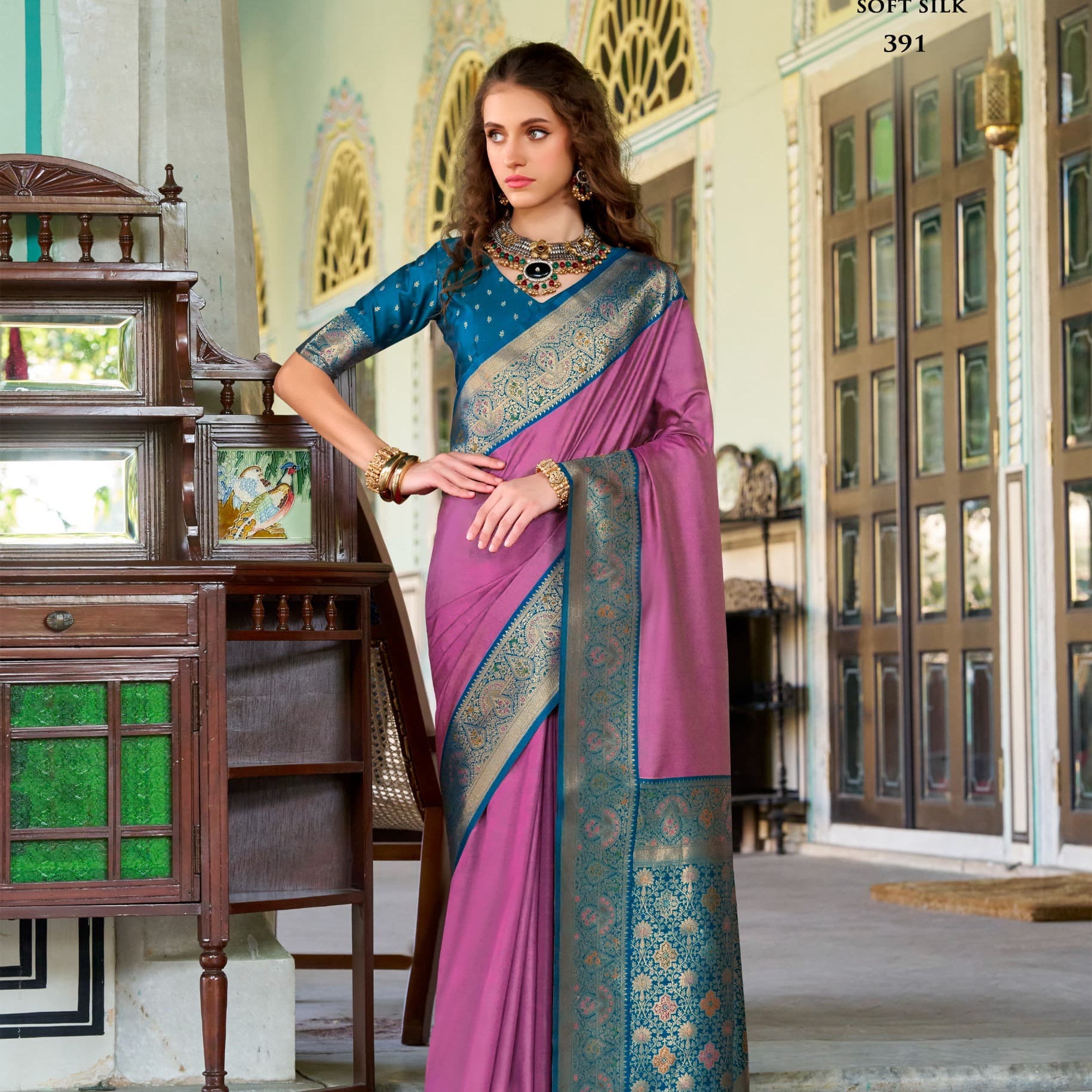 Designer Pure Chandan Silk Saree