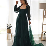 DESIGNER FANCY LONG SLEEVE  GEORGETTE RUFFLE SUIT