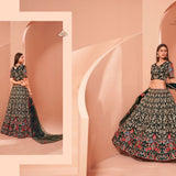 Black heavy bridal lahenga