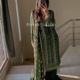 Beautifull Green Party Look Suit