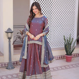 Premium Wine Chiffon Lehenga Choli