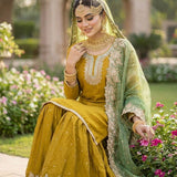 Dulhan Silky Embroidered Top Sharara