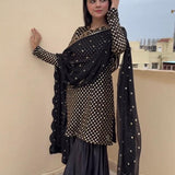 Black Partywear Suit Sharara