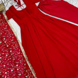 PRESENTING NEW RED GEORGETTE GOWN DUPPTA