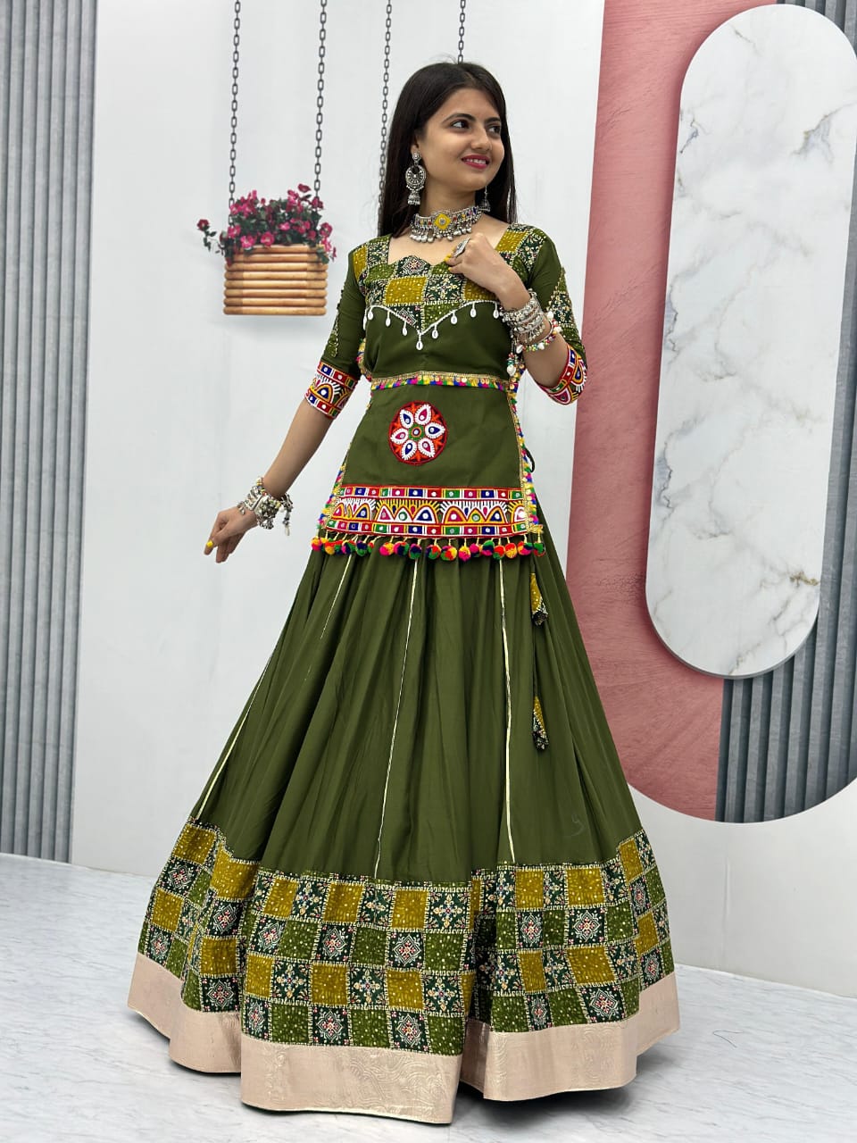 Olive Navartri Special Lehenga Choli