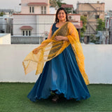 beautiful Designer Gown on Faux Georgette