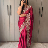 Pure Sattin Partyweat Georgett Silk Saree