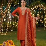 Srileela Pure Dola Silk Suit