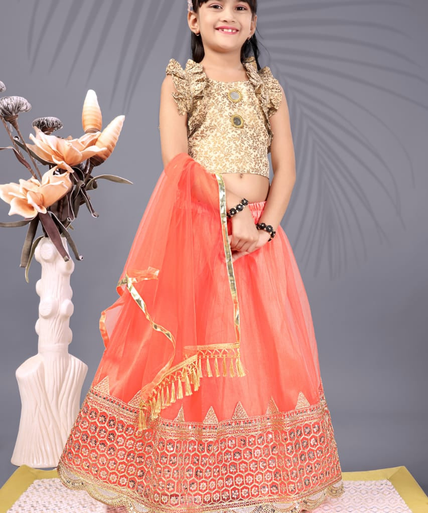 Attractive Kids Net Lehenga Choli