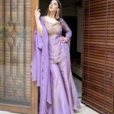 Designer Shimmer Silk Suit
