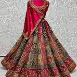 Double dupatta heavy Embroidery work designer Lehengacholi