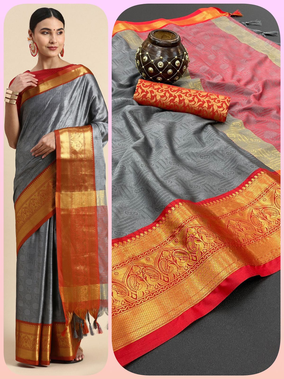 Launching mercerised cotton silk Aura Saree