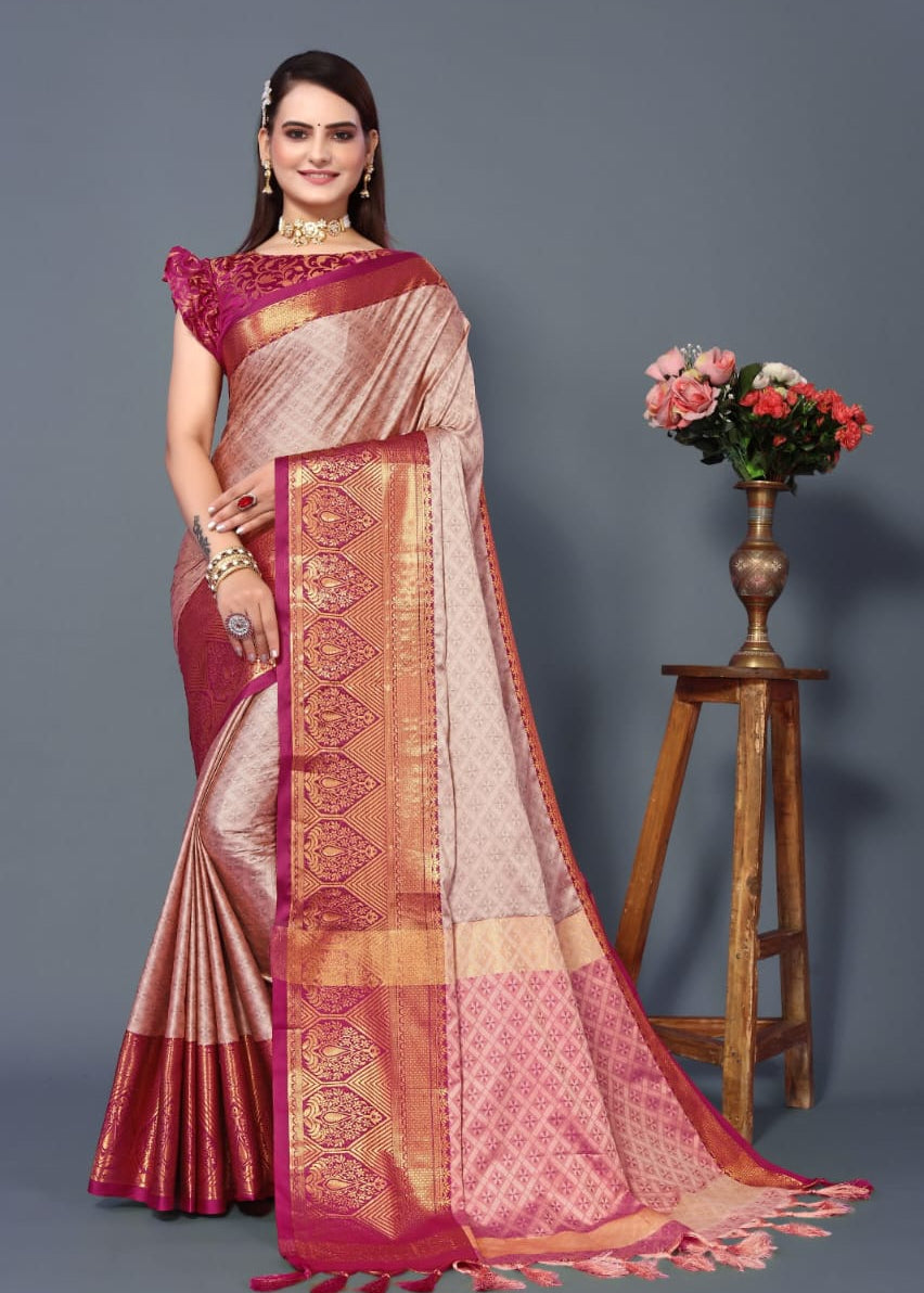 Beautiful zari weaving silk saree