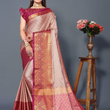 Beautiful zari weaving silk saree