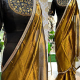 Sabyasachi Golden Black Tissue Saree