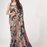 beautiful Pure Organza digital Printed Work sarees